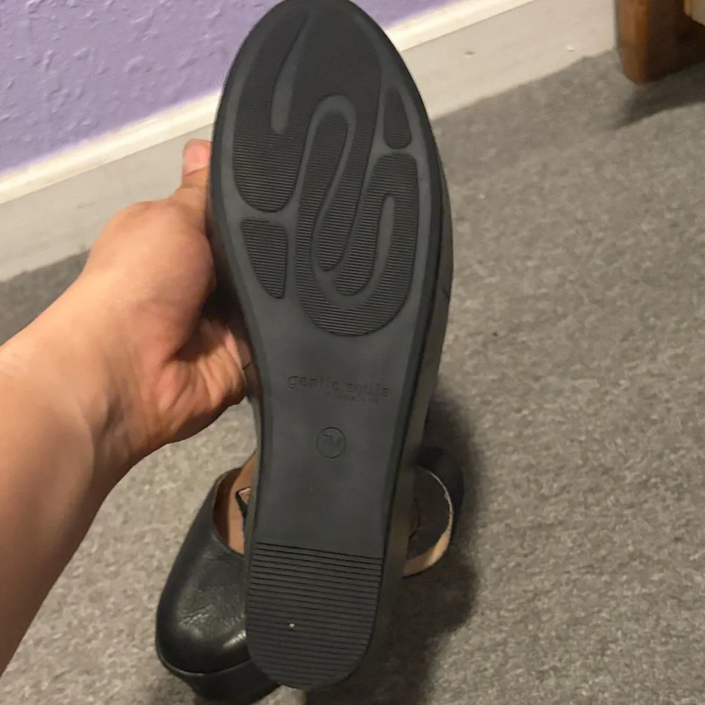 Gentle Souls Black Leather Wedges - Picture 3 of 3